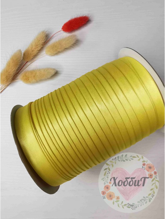 Косая бейка атласная 1,5см (желтый) №15